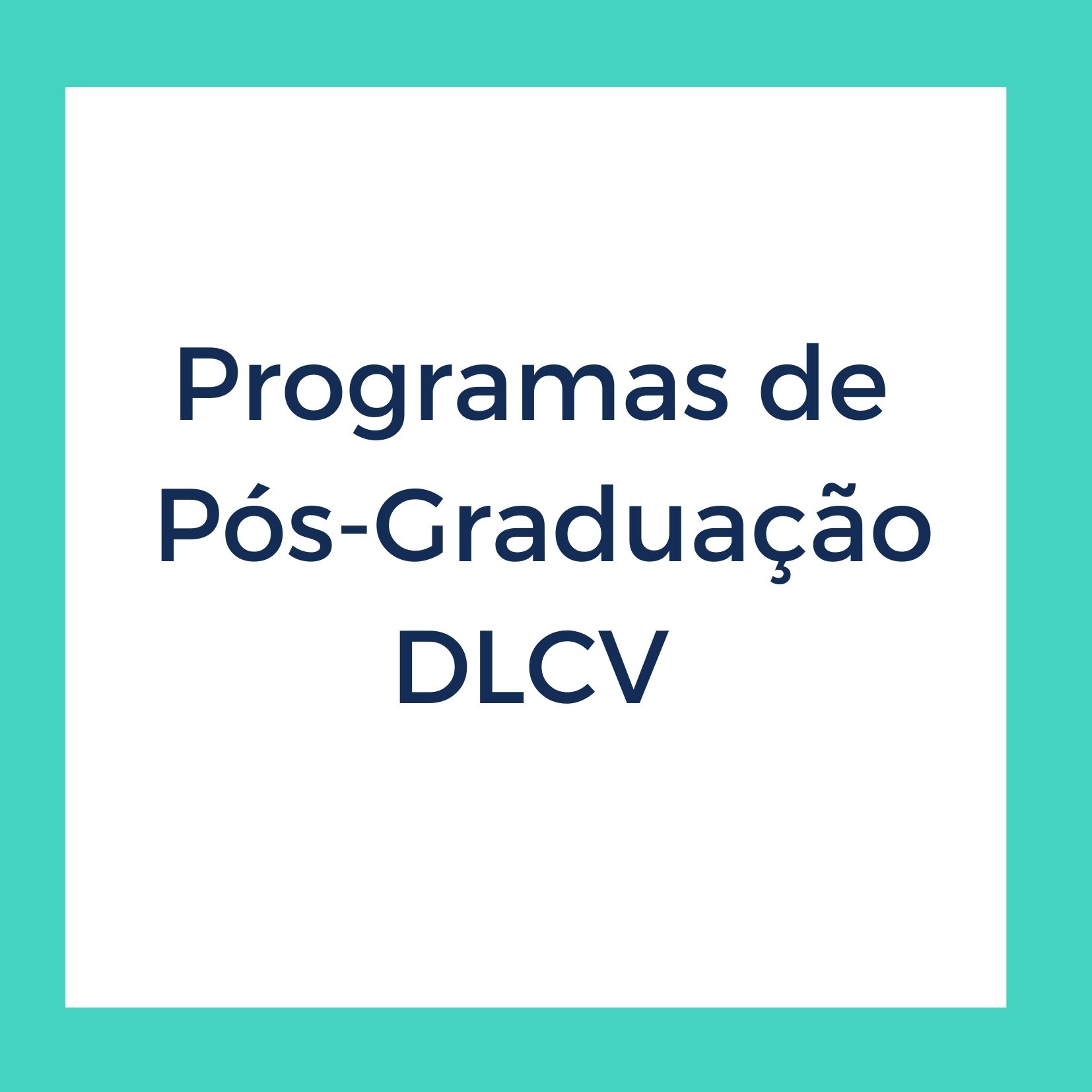 Programas de Pós-Graduação DLCV